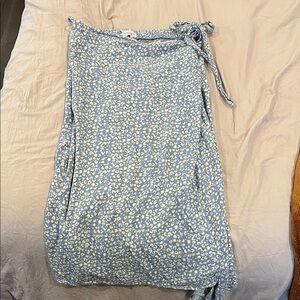 Blue and White Wrap Skirt